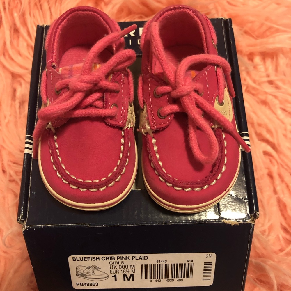 Sperry-Bluefish Plaid Crib Boat Shoe (Baby)
